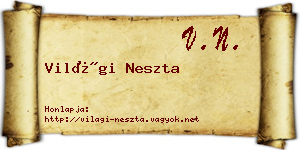 Világi Neszta névjegykártya